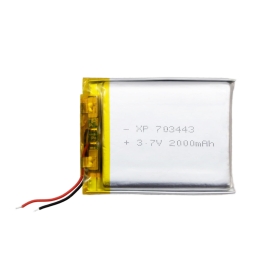 باتری لیتیوم پلیمر 3.7v ظرفیت 2000mAh کد 703443