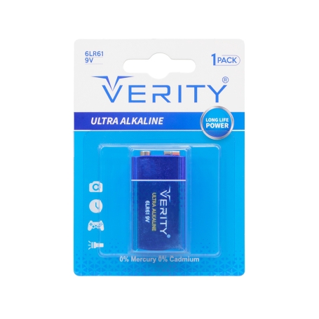 باتری کتابی 9 ولت Ultra Alkaline مارک Verity