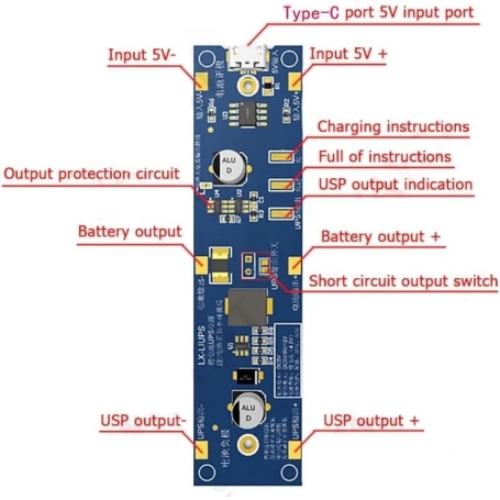ماژول هولدر و شارژر باتری لیتیومی سایز 18650 دارای مبدل افزاینده ولتاژ به 9 ولت با ورودی USB Type-C