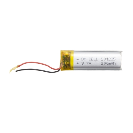 باتری لیتیوم پلیمر 3.7v ظرفیت 200mAh کد 501235