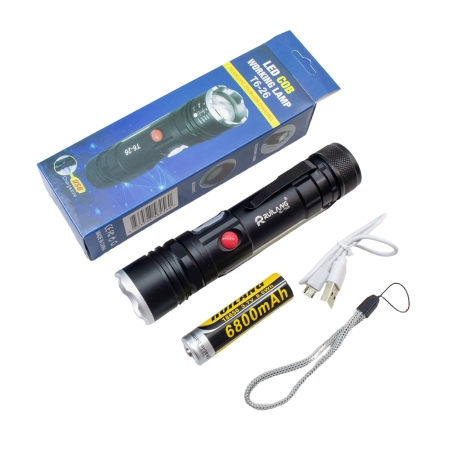 چراغ قوه زوم دار پلیسی با چراغ بغل مگنتی مدل T6-26