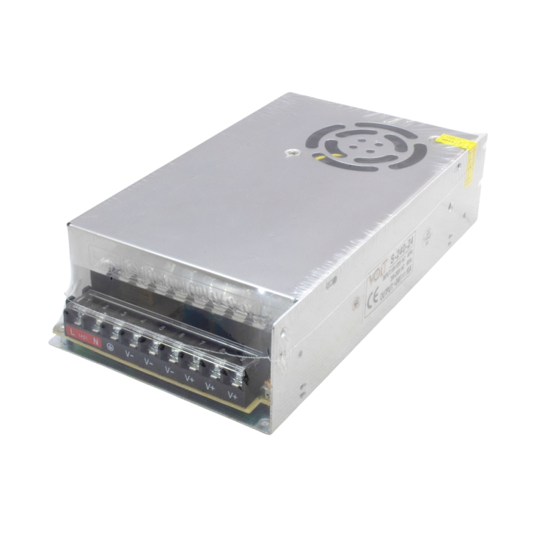 تغذیه سوئیچینگ فلزی 24 ولت 10 آمپر 24v-10A فن دار مارک VOLT