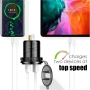 شارژر USB خودرویی روپنلی گرد با دو خروجی USB فست شارژ QC3.0 ولتاژ و کلید ON/OFF