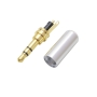 فیش AUX نری 3.5mm استریو بدنه نقره ای TRS با پین آبکاری شده طلایی