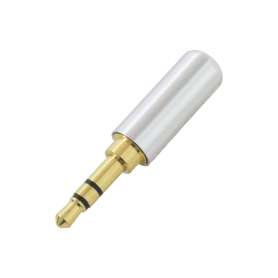 فیش AUX نری 3.5mm استریو بدنه نقره ای TRS با پین آبکاری شده طلایی