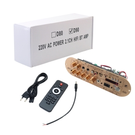 پنل کامل آمپلی فایر HIFI بلوتوثی 2.1 کانال 50W + 50W با خروجی ساب ووفر 100W مدل D90