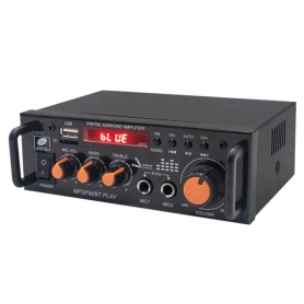 آمپلی فایر بلوتوثی دوبل 600W استریو با دو ورودی میکروفن مدل BT-296