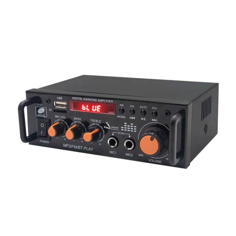 آمپلی فایر بلوتوثی دوبل 600RMS استریو با دو ورودی میکروفن مدل BT-296