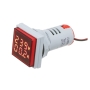 ولتمتر و آمپرمتر چراغ سیگنالی AC500V-100A قرمز مربعی مدل AD16-22