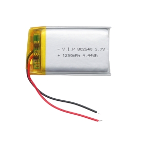 باتری لیتیوم پلیمر 3.7v ظرفیت 1200mAh کد 802540
