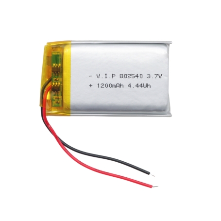باتری لیتیوم پلیمر 3.7v ظرفیت 1200mAh کد 802540