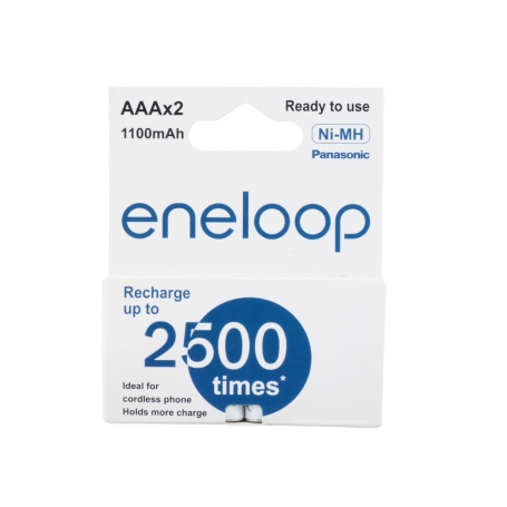 باتری نیم قلمی eneloop قابل شارژ 1100mAh دوتایی مارک Panasonic