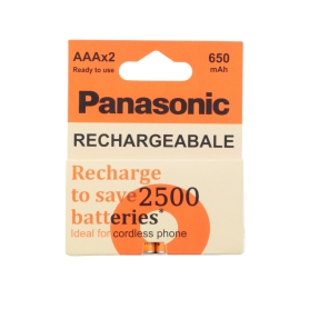 باتری نیم قلمی قابل شارژ 650mAh دوتایی مارک Panasonic
