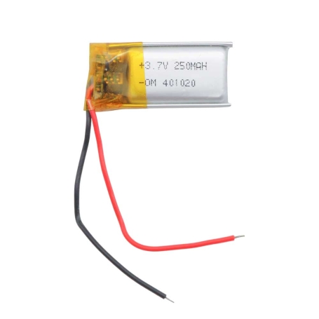 باتری لیتیوم پلیمر 3.7v ظرفیت 250mAh کد 401020