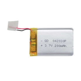 باتری لیتیوم پلیمر 3.7v ظرفیت 200mAh کد 042030