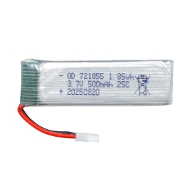باتری لیتیوم پلیمر 3.7v ظرفیت 500mAh تک سل 25c کد 721855