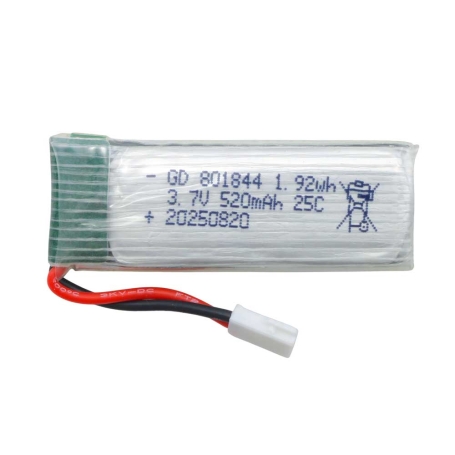 باتری لیتیوم پلیمر 3.7v ظرفیت 520mAh تک سل 25c کد 801844