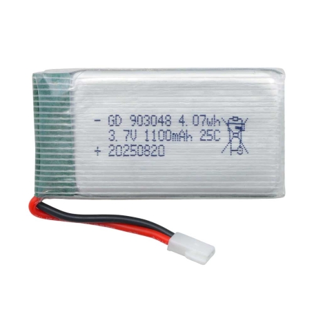 باتری لیتیوم پلیمر 3.7v ظرفیت 1100mAh تک سل 25c کد 903048