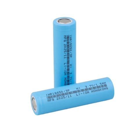 باتری لیتیوم یون 3.7v سایز 18650 سرتخت 1.5Ah ضریب جریان 2C مارک HI