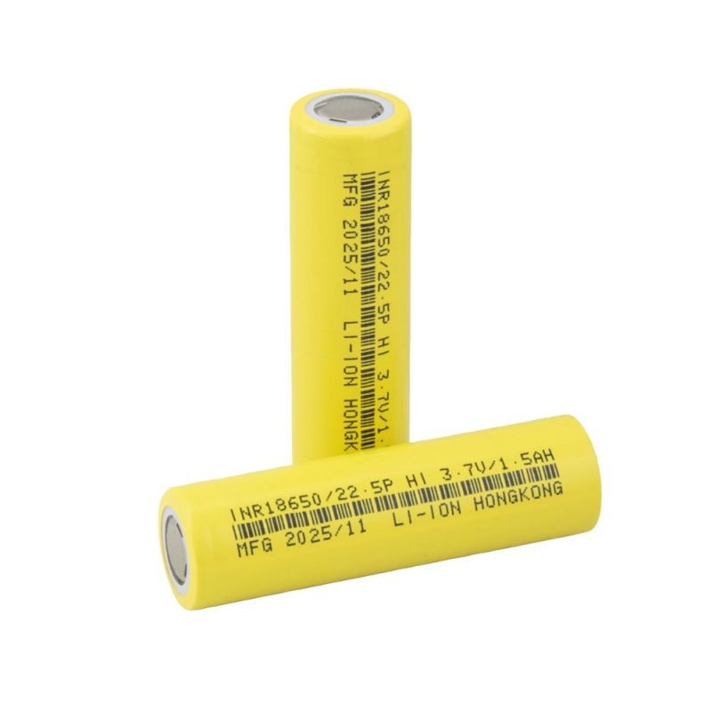 باتری لیتیوم یون 3.7v سایز 18650 سرتخت 1500mAh ضریب جریان 15C مارک HI