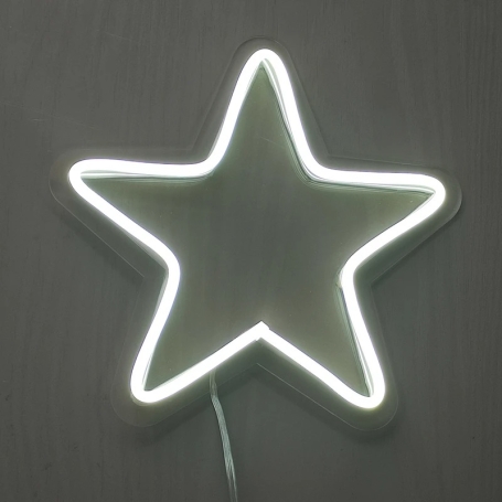 چراغ سوریکاوا نئونی سفید با ورودی USB دارای ریموت کنترل طرح Star