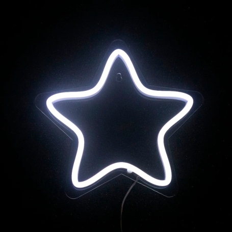 چراغ سوریکاوا نئونی سفید با ورودی USB دارای ریموت کنترل طرح Star