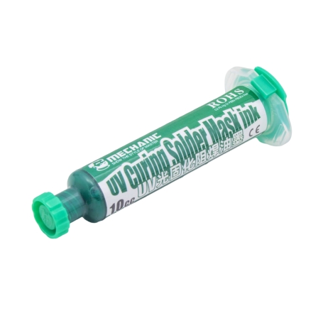 رنگ محافظ مدار چاپی UV سبز 10cc مارک Mechanic