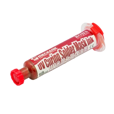 رنگ محافظ مدار چاپی UV قرمز 10cc مارک Mechanic