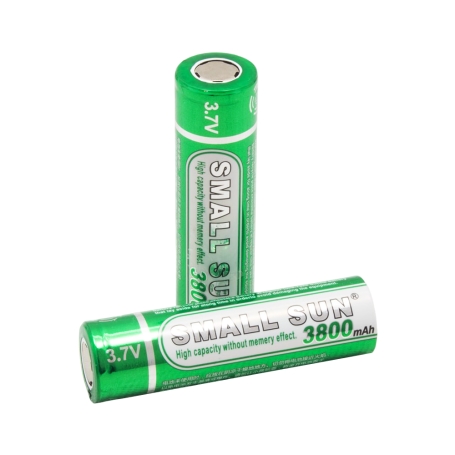باتری لیتیوم یون 3.7v سایز 18650 سرتخت 3800mAh مارک Small Sun