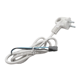 کابل برق چوپوقی انگشتی 1.1متری سفید با سرسیم روکش دار