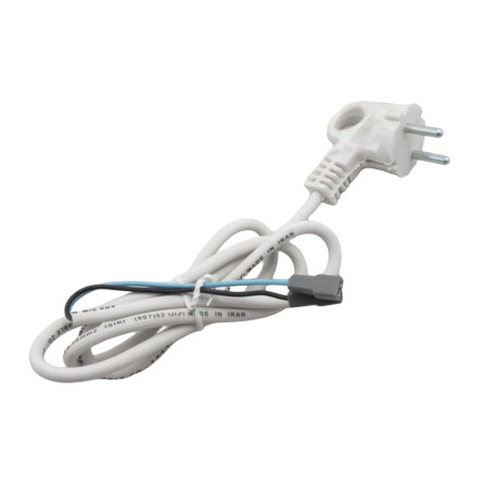 کابل برق چوپوقی انگشتی 1.1متری سفید با سرسیم روکش دار