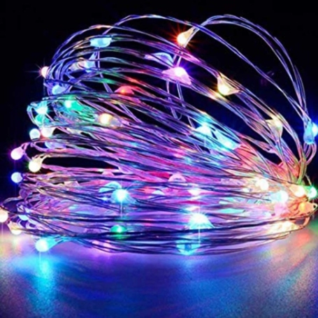 ریسه LED مفتولی هفت رنگ پنج متری مدل باتری قلمی