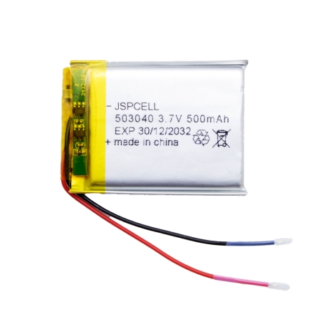 باتری لیتیوم پلیمر 3.7v ظرفیت 500mAh کد 503040