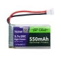 باتری لیتیوم پلیمر 3.7v ظرفیت 550mAh تک سل 25c کد 752540