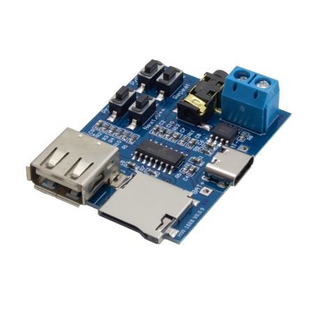 ماژول دیکودر فایل های MP3 با قابلیت خواندن دیتا از طریق MICRO SD و USB دارای کانکتور USB Type-C