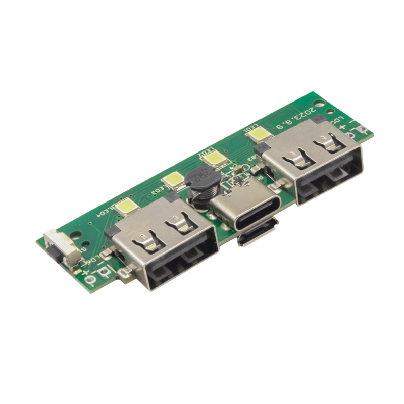 ماژول ساخت پاوربانک دارای USB Type-C و دو خروجی USB مدل V8