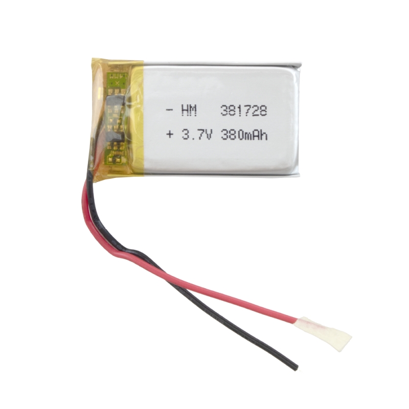 باتری لیتیوم پلیمر 3.7v ظرفیت 380mAh کد 381728