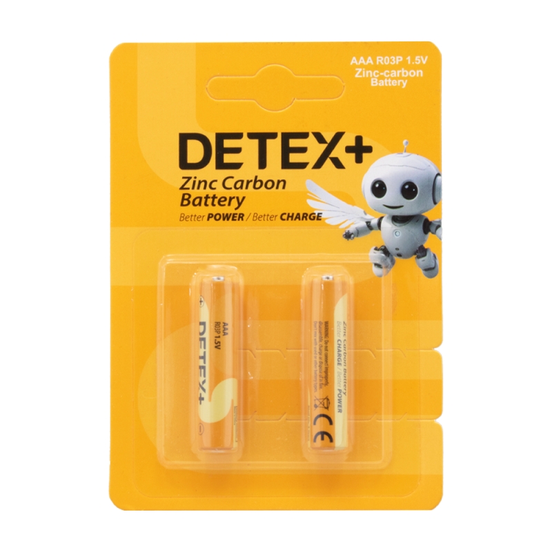 باتری نیم قلمی Zinc Carbon دوتایی مارک DETEX