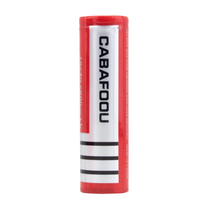 باتری لیتیوم یون 3.7v سایز 18650 6800mAh سرتخت مارک CABAFOOU