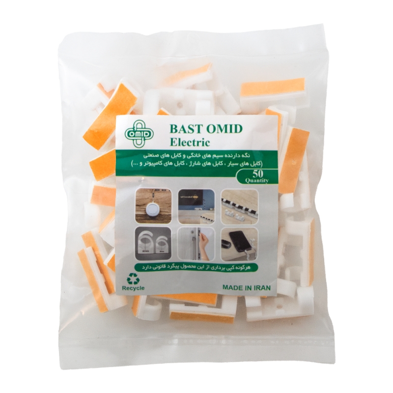 نگهدارنده کابل چسبی و پیچی سایز 12x32mm سفید 