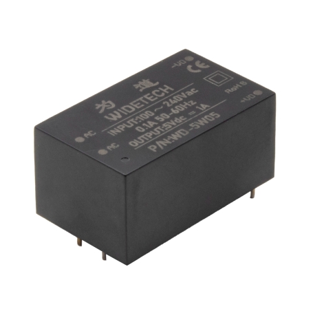 مبدل کاهنده روبردی ایزوله 220AC to 5VDC 1A مدل WD-5W05 مارک WIDETECH