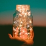 ریسه LED مفتولی سفید آفتابی 0.5 متری مدل باتری سکه ای