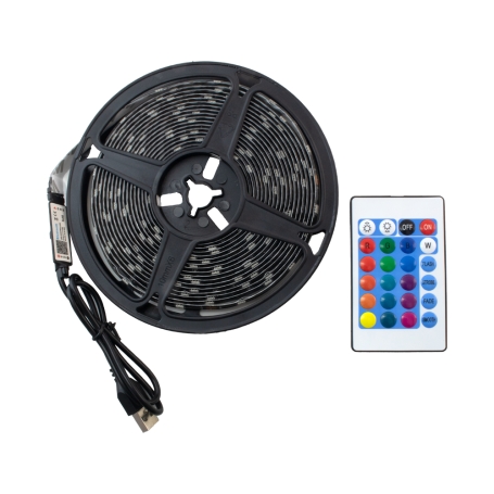 LED نواری RGB درشت 5050 با کنترلر و ورودی USB ضد آب 