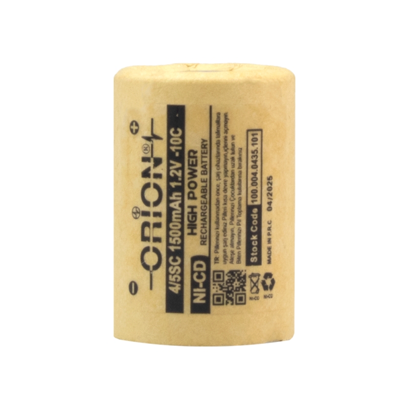 باتری جارو شارژی 1.2 ولت 1500mAh جریان بالا 10C سایز 4/5SC مارک ORION
