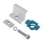 کلمپ انتهایی پنل خورشیدی (End Clamp Kit) به همراه مهره ریلی و گیره نگهدارنده پلاستیکی