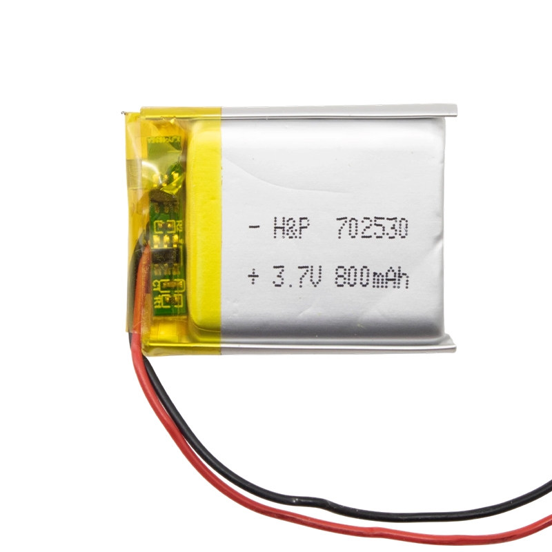 باتری لیتیوم پلیمر 3.7v ظرفیت 800mAh کد 702530