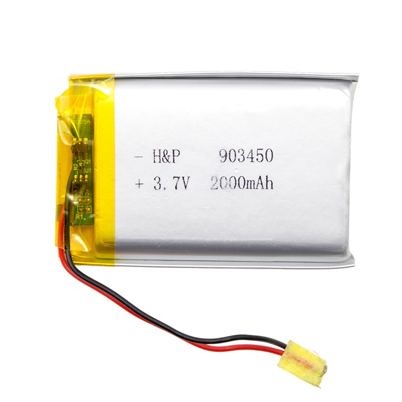 باتری لیتیوم پلیمر 3.7v ظرفیت 2000mAh کد 903450