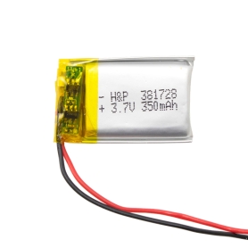 باتری لیتیوم پلیمر 3.7v ظرفیت 350mAh کد 381728