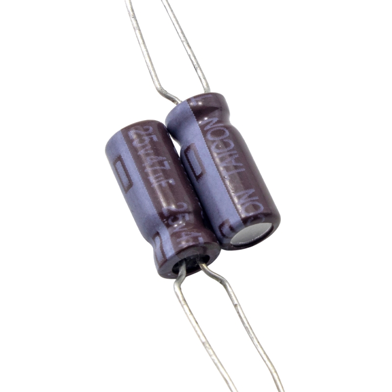 خازن الکترولیتی 47uF / 25V تایوانی مارک TAICON با طول عمر بالا