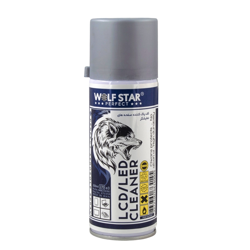 اسپری پاک کننده LCD/LED حجم 200ml مارک WOLF STAR